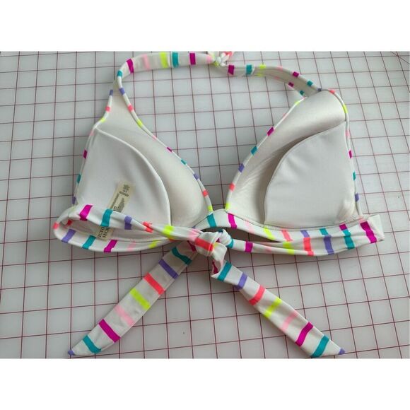 Victoria’s Secret size L white/ multicolored swim top - Picture 3 of 5